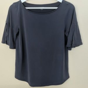Loft Charcoal split sleeve blouse XS